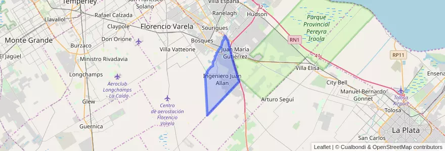 Mapa de ubicacion de Ingeniero Juan Allan.