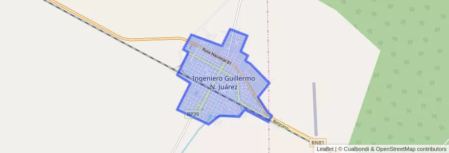 Mapa de ubicacion de Ingeniero Juárez.