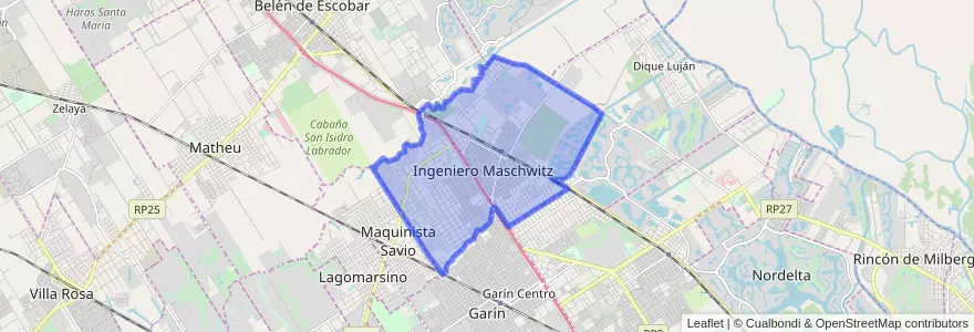Mapa de ubicacion de Ingeniero Maschwitz.
