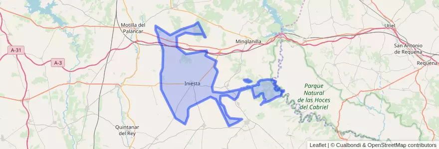 Mapa de ubicacion de Iniesta.
