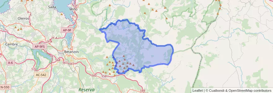 Mapa de ubicacion de Irixoa.