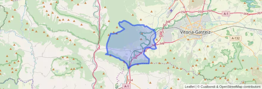Mapa de ubicacion de Iruña Oka/Iruña de Oca.