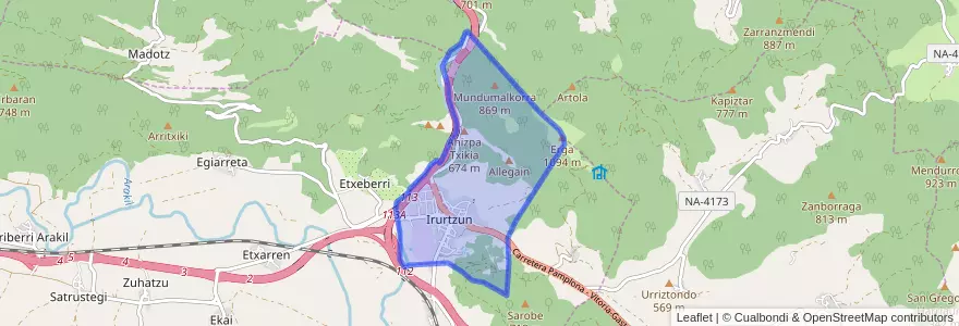 Mapa de ubicacion de Irurtzun.