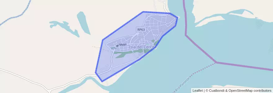 Mapa de ubicacion de Isla del Cerrito.