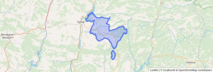 Mapa de ubicacion de Isona i Conca Dellà.