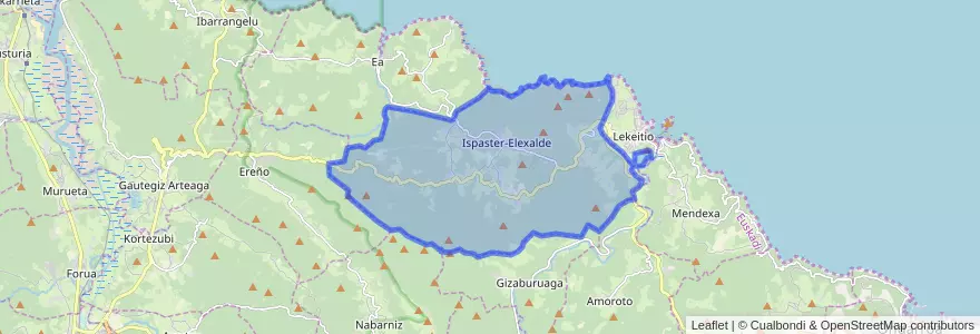 Mapa de ubicacion de Ispaster.