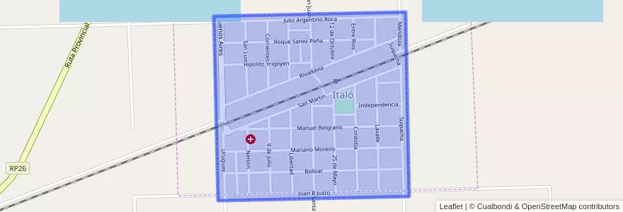 Mapa de ubicacion de Italó.