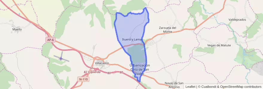 Mapa de ubicacion de Ituero y Lama.