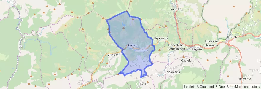 Mapa de ubicacion de Ituren.