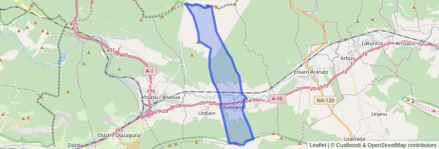 Mapa de ubicacion de Iturmendi.