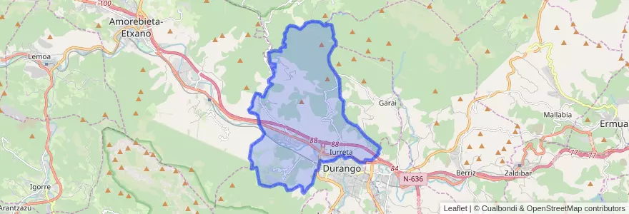Mapa de ubicacion de Iurreta.