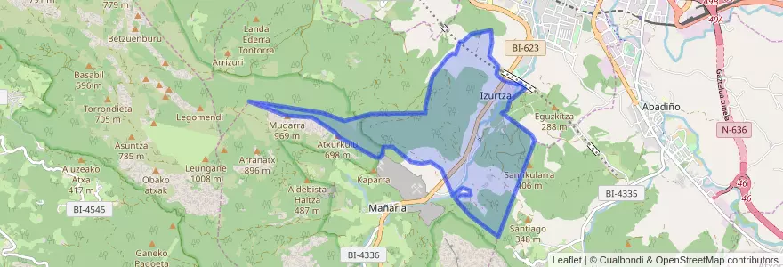 Mapa de ubicacion de Izurtza.