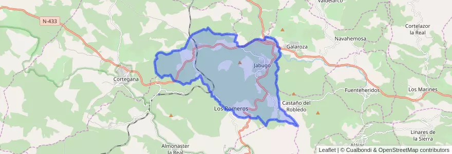 Mapa de ubicacion de Jabugo.