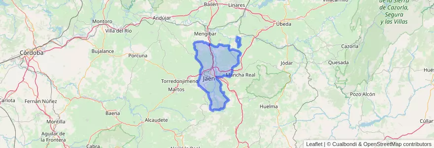 Mapa de ubicacion de Jaén.