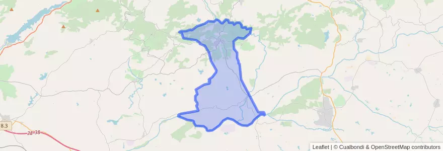 Mapa de ubicacion de Jaraíz de la Vera.