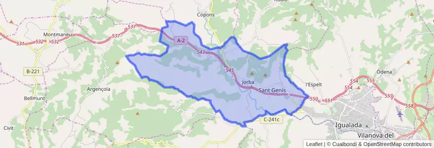 Mapa de ubicacion de Jorba.