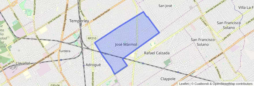 Mapa de ubicacion de José Mármol.