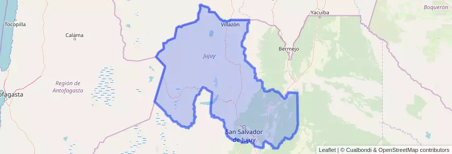 Mapa de ubicacion de Jujuy.