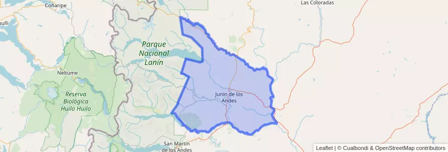 Mapa de ubicacion de Junín de los Andes.