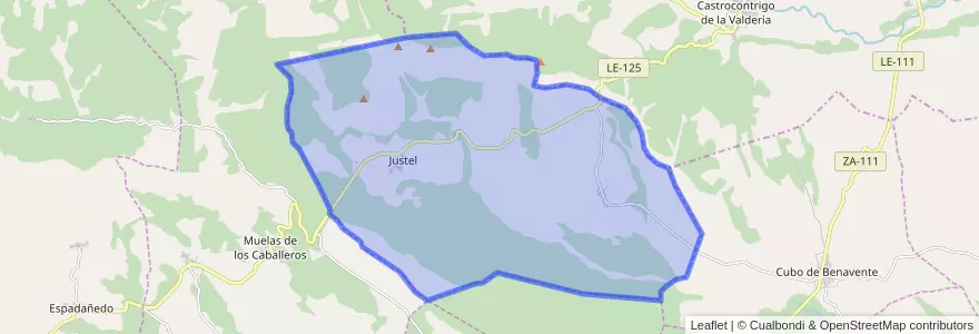 Mapa de ubicacion de Justel.