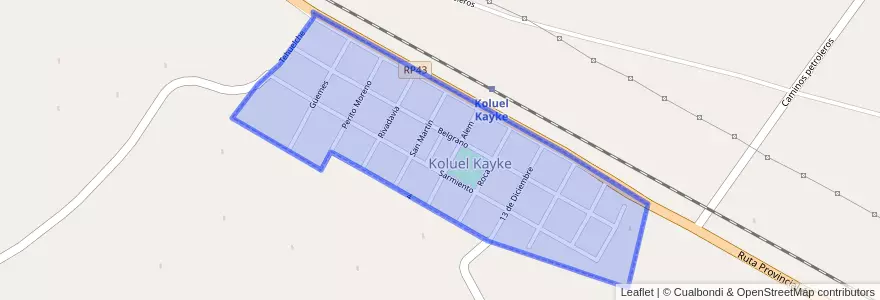 Mapa de ubicacion de Koluel Kayke.