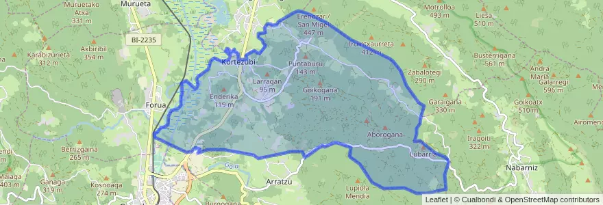 Mapa de ubicacion de Kortezubi.