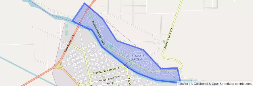 Mapa de ubicacion de La Adela.