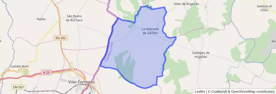 Mapa de ubicacion de La Alameda de Gardón.