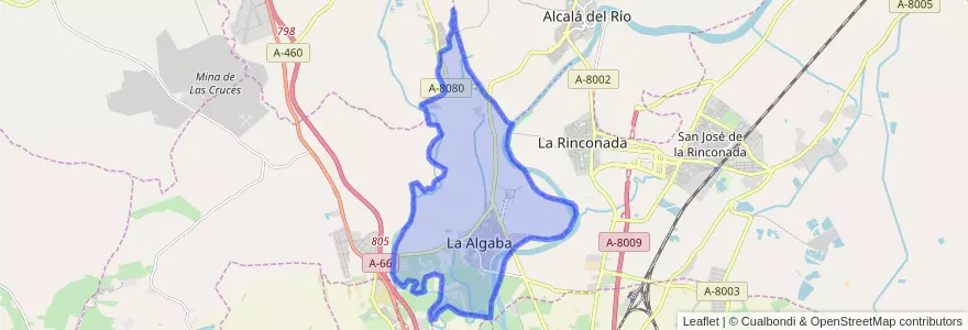 Mapa de ubicacion de La Algaba.