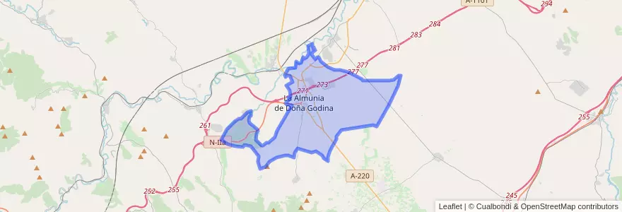 Mapa de ubicacion de La Almunia de Doña Godina.