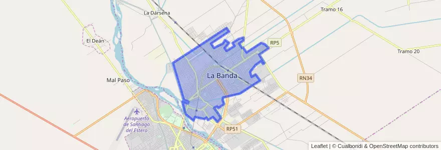 Mapa de ubicacion de La Banda.