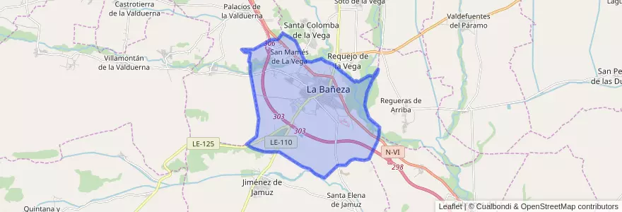 Mapa de ubicacion de La Bañeza.