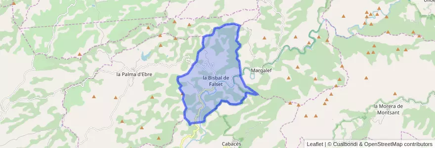 Mapa de ubicacion de la Bisbal de Falset.