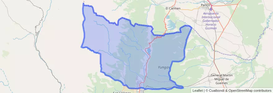 Mapa de ubicacion de La Caldera.
