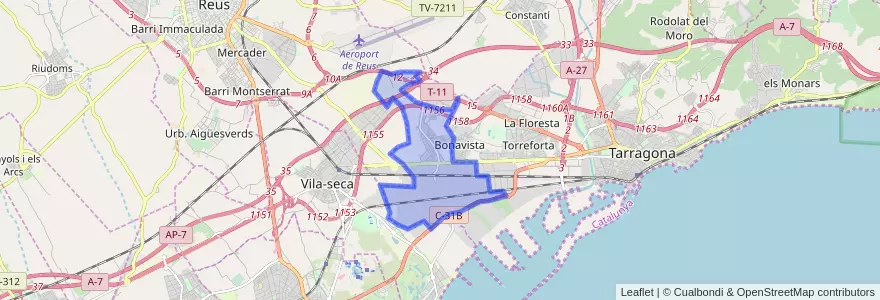 Mapa de ubicacion de la Canonja.
