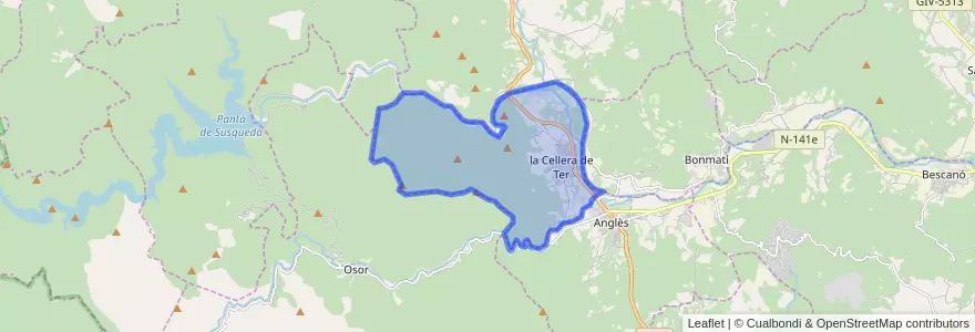 Mapa de ubicacion de la Cellera de Ter.