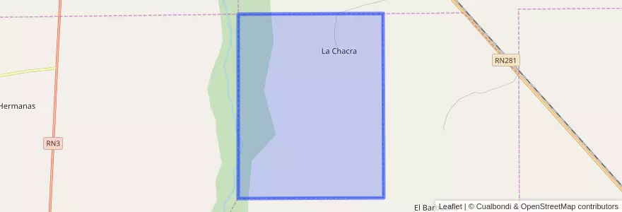 Mapa de ubicacion de La Chacra.