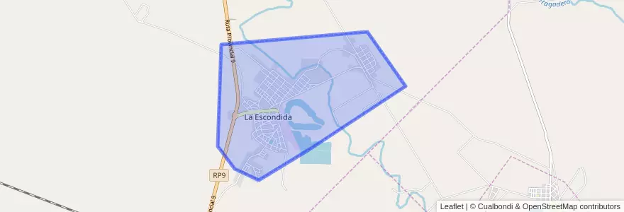 Mapa de ubicacion de La Escondida.