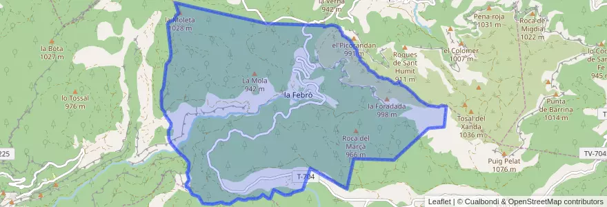 Mapa de ubicacion de la Febró.