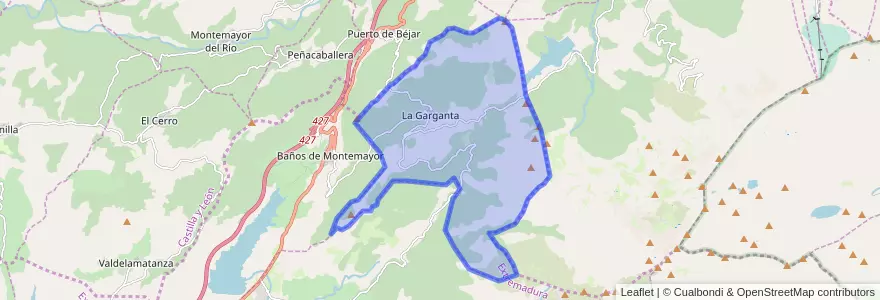Mapa de ubicacion de La Garganta.