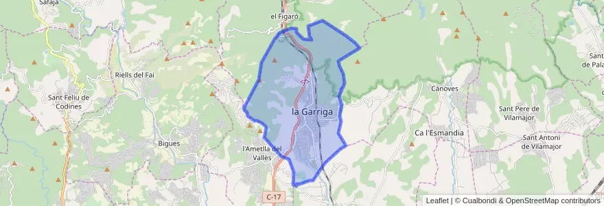 Mapa de ubicacion de la Garriga.