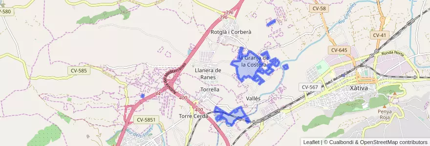 Mapa de ubicacion de la Granja de la Costera.