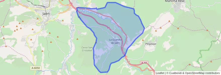 Mapa de ubicacion de La Guardia de Jaén.