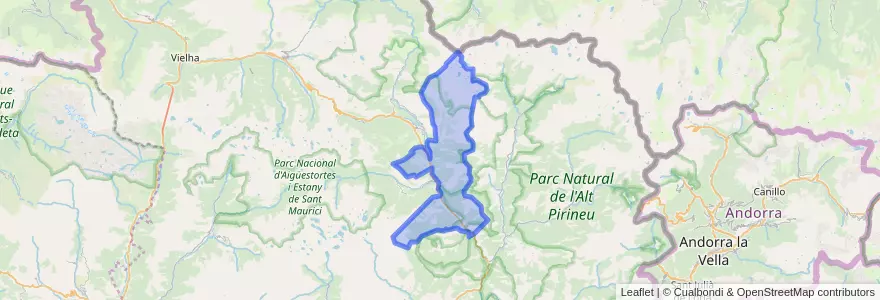 Mapa de ubicacion de La Guingueta d'Àneu.