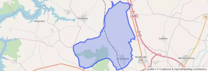 Mapa de ubicacion de La Hiniesta.