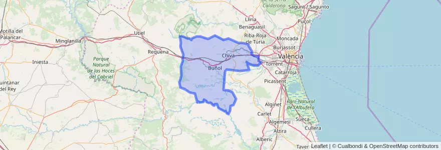 Mapa de ubicacion de La Hoya de Buñol.