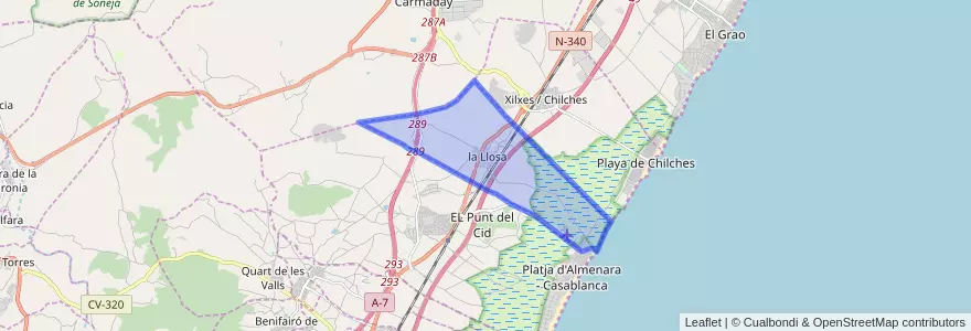 Mapa de ubicacion de la Llosa.
