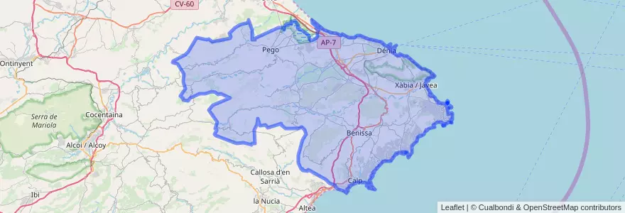 Mapa de ubicacion de Марина-Альта.