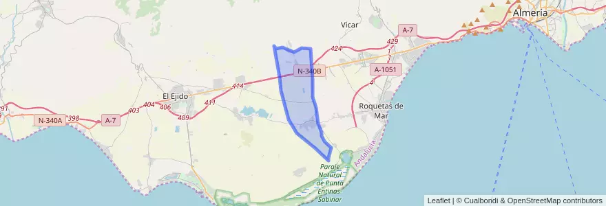 Mapa de ubicacion de La Mojonera.