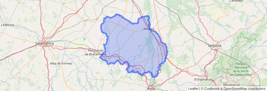 Mapa de ubicacion de La Moraña.